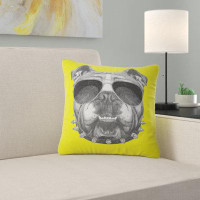 Made in Canada - East Urban Home Animal Funny English Bulldog with Collar Pillow