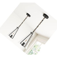 Hokku Designs Set Of 2 Olton Modern Farmhouse Pendant Lighting, Hanging Light Fixture With Clear Glass Shade And Industr
