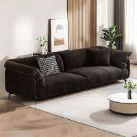 HOUZE 92.91" Green 100% Polyester Modular Sofa cushion couch