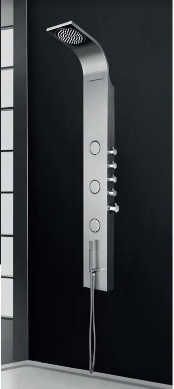 Pierdeco Design 66 In x 8.5 In W - Brushed Stainless Steel Shower Column PD-810 S – AquaMassage ( Tub Spout Optional ) in Plumbing, Sinks, Toilets & Showers - Image 2