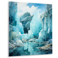 Ivy Bronx Teal Glacier Crystalline Wonderland II - Landscape & Nature Metal Wall Decor