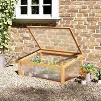 Cold Frame Greenhouse 35.5"x23.5"x15.75" Brown