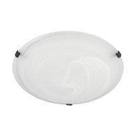 Capital Lighting 16" W x 5" H 3-Light Flush Mount with White Faux Alabaster Glass Shade and Bronze or Nickel Clips