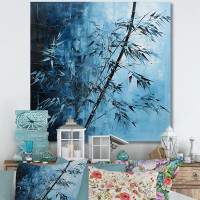 Design Art Serenity In Blue Bamboo Forest II - Bamboo Canvas Print_106646
