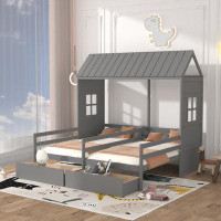 Isabelle & Max™ Ajayceon Twin Twin House Bed With 2 Drawers