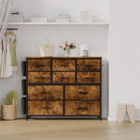 17 Stories Dresser For Bedroom With 10 Drawers, Dressers & Chest Of Drawers,Rustic Brown