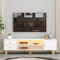 Wrought Studio Tv Stand, Entertainment Center With Led Remote Control Light
