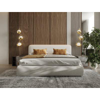 VIG Furniture Liam - Modern Ivory Fabric Upholstered Bed