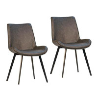George Oliver Couto PU Leather Upholstered Dining Chair (Set of 2)
