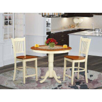 Charlton Home Smyth Counter Height Rubberwood Solid Wood Dining Set