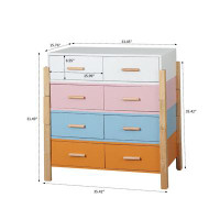 Latitude Run® classic design colorful free combination cabinet with Eight large drawers and Solid wood frame