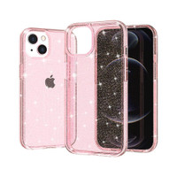 iPhone 15 Pro Max Glitter Ultra Thick 3mm Transparent Hybrid Case Cover - Pink