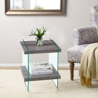 Latitude Run® Modern Stylish Square Side Table With A Bottom Shelf, For Indoor Use