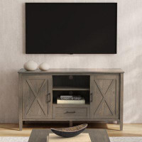 Gracie Oaks Gracie Oaks Weisbart SOLID WOOD Medium Tv stand in Smoky Brown For TVs up to 60 inches