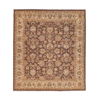 EXQUISITE RUGS One-of-a-Kind Ziegler Hand-Knotted 2000s 9' x 10' Wool Area Rug in Brown/Beige/Grey