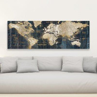 Williston Forge 'Vintage World Map' - Wrapped Canvas Print