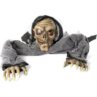 The Holiday Aisle® Halloween Animated Zombie Groundbreaker With Decayed Face Halloween Animatronic Decorations With Mova