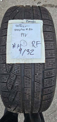 245/40/20 1 pneu hiver pirelli RUNFLAT comme neuf 250$ installer