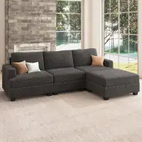 Wade Logan Modular Sectional Sofa L-shaped 3-seater Sofa With Chaise