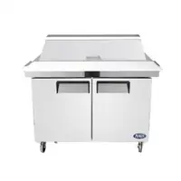 Atosa MSF8306GR 48 Inch Mega Top Refrigerated Sandwich / Salad Prep Table Stainless steel exterior &amp; interior