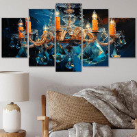 House of Hampton Chandelier Dynamic Reflections - Chandelier Canvas Print - 5 Panels
