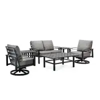 Winston Stanford Cushion 6-Pc Set with 2 Swivel Chairs, Loveseat, 2 Side Tables, Coffee Table