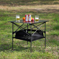 Cubiker Folding Outdoor Camping Table with Carrying Bag, Outdoor Picnics, Backyard, BBQ, Party, Patio, Black