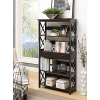 Breakwater Bay Oakden Etagere Storage Bookcase with Drawer