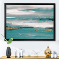 Made in Canada - East Urban Home 'Glam Teal Watercolor II' - Picture Frame Print on Canvas