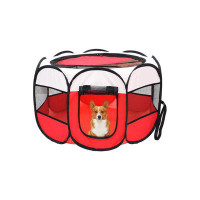 WORACO Collapsible Kennel, Removable Dog Cage, Shade Cover, Indoor/Outdoor Dog House