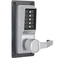Kaba Simplex LP1000 Series Metal Mechanical Pushbutton Exit Trim Lock with Lever, Combination Entry Only No Key Override