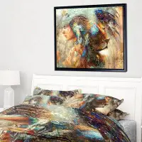 Made in Canada - East Urban Home 'Indian Collage with Lion' Framed Oil Painting Print on Wrapped Canvas