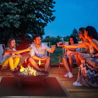 Blooming Fire Pit Mat 40"X40" , 4 Ply, 6Mm, Double Sided Heat Shield Insulation, Fire Protection Mat,
