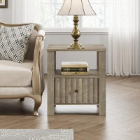 Millwood Pines Millwood Pines End Table With 1 Storage Drawer, Modern Side Table For Living Room, Vintage Grey Wood Nigh