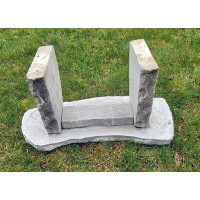 Arlmont & Co. Kay Berry Do Not Go Where The Path May Lead Garden Bench - Horse Design 29 in. Cast Stone