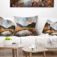 Made in Canada - East Urban Home Seashore Rocky Lake Sunset Panorama Pillow