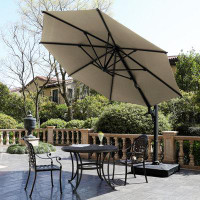 Hokku Designs Mathie 130" Cantilever Sunbrella Umbrella