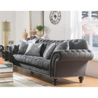 Rosdorf Park Buellton Velvet Sofa With 4 Pillows, Couch, Couches