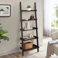 CDecor Home Furnishings Sheridan Cappuccino 5-Shelf Ladder Bookcase
