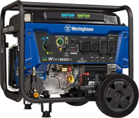 Westinghouse WGen9500DF Dual Fuel Home Backup Portable Generator, 12500 Peak Watts &amp; 9500 Rated Watts, Remote  Start