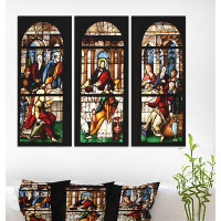 East Urban Home 'The Last Supper in Windows Panel' Print Multi-Piece Image on Wrapped Canvas