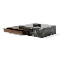MABOLUS 31.5" Picture colorC Sintered Stone Rectangular Coffee Table