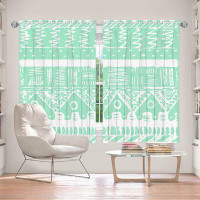 East Urban Home Lined Window Curtains 2-panel Set for Window Size by Organic Saturation - Boho Mint Aztec