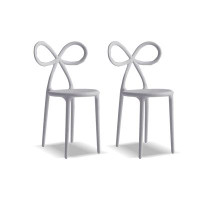 Latitude Run® 33.46" White Cross back side Chair(Set of 2)