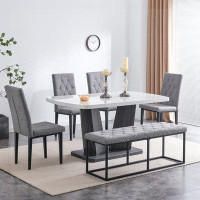 Latitude Run® Modern Style 6-piece Dining Table with 4 Chairs and 1 Bench