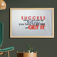 East Urban Home Ambesonne Wording Wall Art With Frame, Modern Font Phrase About Determination Success Hardwork And Resol