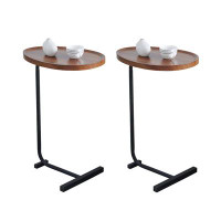 Mercer41 2-Pieces Brown C-Shaped Side Table
