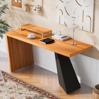 Latitude Run® 63"Modern Executive Desk ,Rustic Industrial Wooden Writing Desk