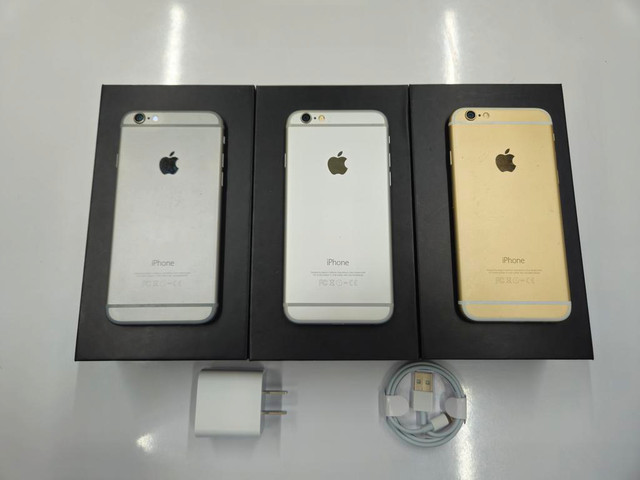 iPhone 6, 6 PLUS + 16GB 64GB 128GB NEW CONDITION WITH ACCESSORIES 1 YEAR WARRANTY INCLUDED *UNLOCKED* CANADIAN MODELS in Cell Phones in Calgary - Image 2