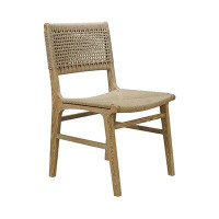 Worlds Away Rattan Wrapped Dining Chair In Matte Cerused Oak